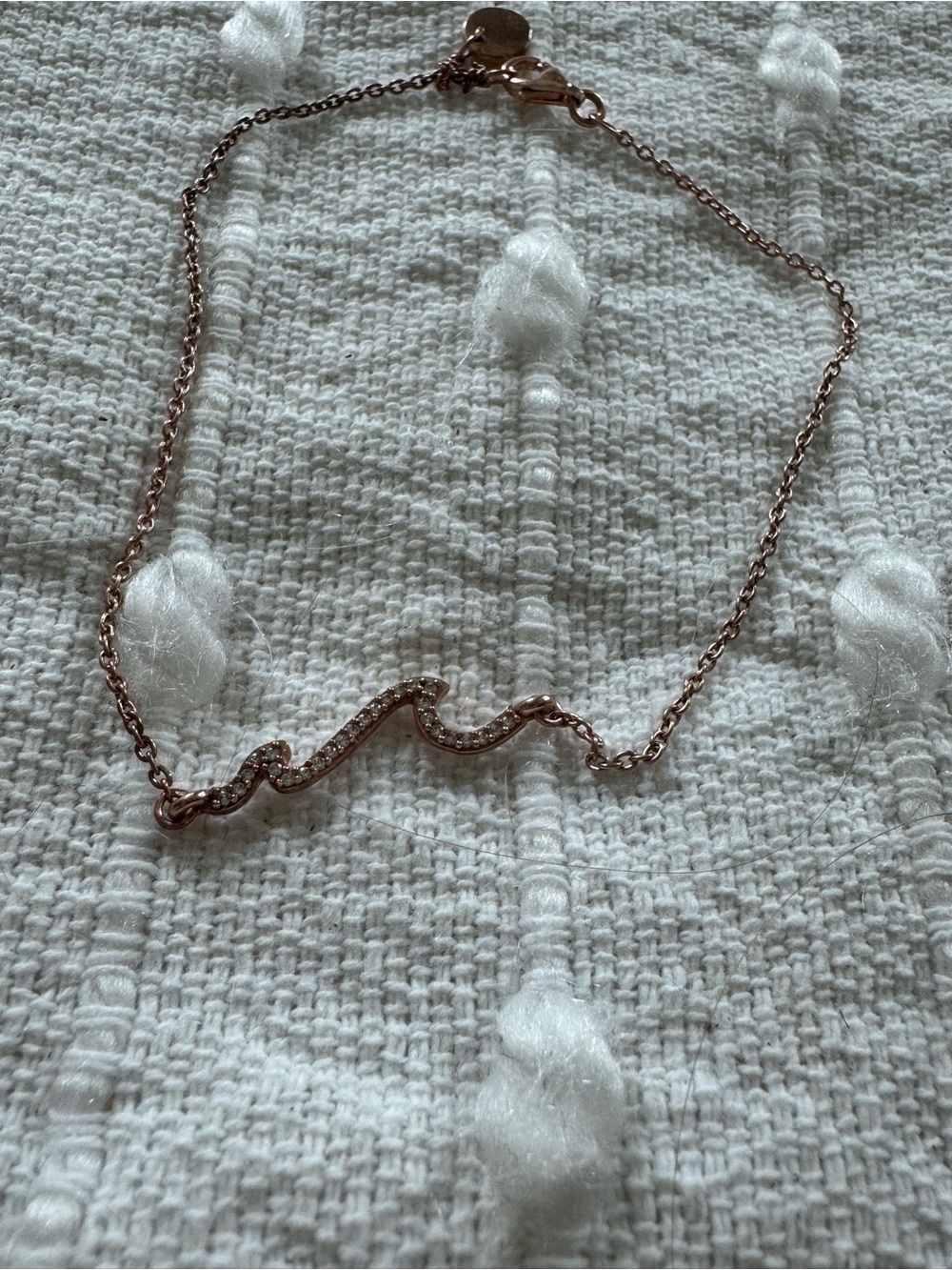 Pura Vida beach wave rose gold chain anklet